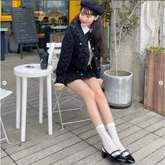 Giày búp bê nữ cao gót mũi tròn, quai hậu 2 nơ gót vuông Ailee.st - Phong cách thanh lịch và thời trang cho phái đẹp