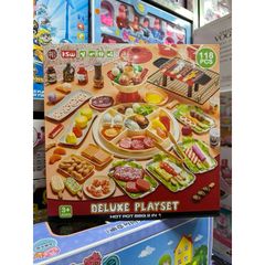 Hộp đồ chơi nấu ăn 2in1 mô hình lẩu và nướng BBQ DELUXE PLAYSET 20D2 - Bộ 118 chi tiết cho bé yêu thích ẩm thực