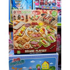 Hộp đồ chơi nấu ăn 2in1 mô hình lẩu và nướng BBQ DELUXE PLAYSET 20D2 - Bộ 118 chi tiết cho bé yêu thích ẩm thực
