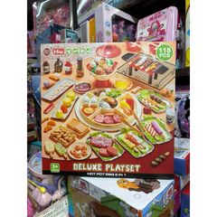 Hộp đồ chơi nấu ăn 2in1 mô hình lẩu và nướng BBQ DELUXE PLAYSET 20D2 - Bộ 118 chi tiết cho bé yêu thích ẩm thực