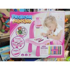 Bàn Soi Vẽ và Tô Màu PROJECTOR PAINTING 6776 - Đồ Chơi Giáo Dục Có Đèn Phát Sáng, Tặng Kèm Pin, 24 Chi Tiết Hấp Dẫn