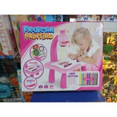 Bàn Soi Vẽ và Tô Màu PROJECTOR PAINTING 6776 - Đồ Chơi Giáo Dục Có Đèn Phát Sáng, Tặng Kèm Pin, 24 Chi Tiết Hấp Dẫn