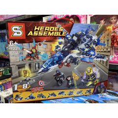 Hộp Lego Lắp Ghép Máy Bay HEROES ASSEMBLE 1221 - Đồ Chơi Xây Dựng Cho Trẻ Em, Mô Hình Chiến Đấu Sáng Tạo