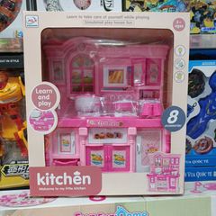 Hộp đồ chơi Tủ Bếp Nấu Ăn Happy Kitchen 818-1 - Có Nhạc và Đèn Sáng, Tặng Kèm Pin - Đồ Chơi Thú Vị Cho Trẻ Em