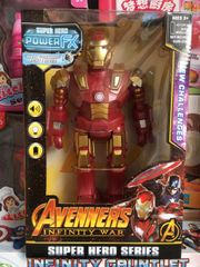 Mô Hình Nhân Vật IRON MAN Biết Đi Có Nhạc & Đèn Phát Sáng - Đồ Chơi Sưu Tầm Siêu Anh Hùng Marvel, Tặng Kèm Pin