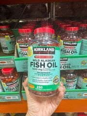 Viên Dầu Cá Kirkland Signature Wild Alaskan Fish Oil 1400mg - Hỗ Trợ Sức Khỏe Tim Mạch và Thị Lực, 230 Viên Mỹ
