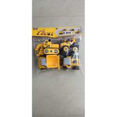Mô Hình 4 Chiếc Xe Ô Tô Công Trình Tháo Lắp - Đồ Chơi Xếp Hình Chạy Bánh Đà 677-110 Cho Trẻ Em
