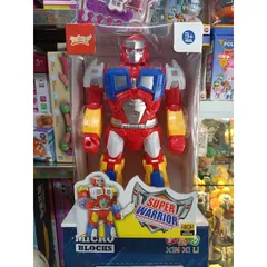 Robot SUPER WARRIOR điều khiển từ xa 3987B - Chơi nhạc, đèn sáng, lắp pin và tặng kèm pin, giao màu ngẫu nhiên