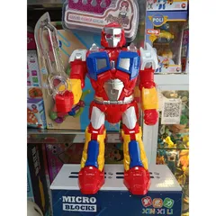 Robot SUPER WARRIOR điều khiển từ xa 3987B - Chơi nhạc, đèn sáng, lắp pin và tặng kèm pin, giao màu ngẫu nhiên