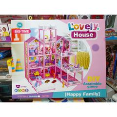 Hộp Đồ Chơi Lắp Ghép Ngôi Nhà Búp Bê LOVELY HOUSE 589 - Đồ Chơi Xếp Hình Sáng Tạo Cho Trẻ Em