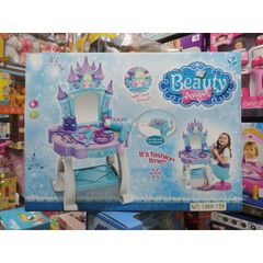 Hộp đồ chơi Bàn trang điểm BEAUTY ANGEL có nhạc và đèn LED phát sáng - Đồ chơi trang điểm cho bé gái, kèm pin miễn phí