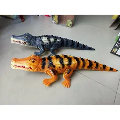 Mô Hình Cá Sấu Lắp Pin Đi Được Có Nhạc & Đèn Phát Sáng 1048 - Đồ Chơi Điều Khiển Từ Xa Kèm Pin Giao Màu Ngẫu Nhiên