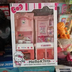 Hộp Tủ Bếp Nấu Ăn Hello Kitty - Đồ Chơi Âm Nhạc và Ánh Sáng - Món Quà Dễ Thương Cho Bé Yêu