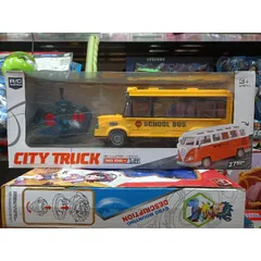 Xe Ô Tô Điều Khiển Từ Xa School Bus 4 Chiều - Đèn Phát Sáng 240, Tặng Kèm Pin - Đồ Chơi Trẻ Em Thích Hợp