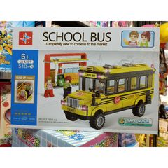 Hộp Lê Gô Lắp Ghép Mô Hình Xe Ô Tô SCHOOL BUS A491 - Đồ Chơi Lego Giáo Dục Cho Trẻ Em