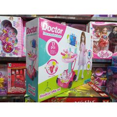 Hộp đồ chơi Xe đẩy 2 tầng cho bé - Bác sĩ với nhạc và đèn phát sáng, tặng kèm pin - Đồ chơi học tập sáng tạo cho trẻ em