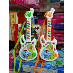 Đàn guitar hình chú voi con phát sáng có nhạc, tặng kèm pin - Nhạc cụ trẻ em đáng yêu, màu sắc ngẫu nhiên