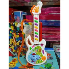 Đàn guitar hình chú voi con phát sáng có nhạc, tặng kèm pin - Nhạc cụ trẻ em đáng yêu, màu sắc ngẫu nhiên