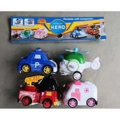 Mô Hình 4 Xe Ô Tô ROBOCAR HERO Chạy Bánh Đà - Đồ Chơi Điều Khiển Từ Xa Dành Cho Trẻ Em