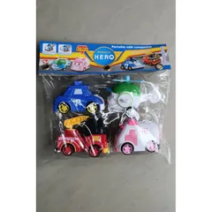 Mô Hình 4 Xe Ô Tô ROBOCAR HERO Chạy Bánh Đà - Đồ Chơi Điều Khiển Từ Xa Dành Cho Trẻ Em