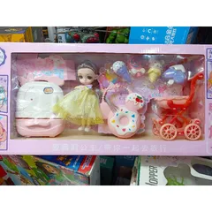 Hộp đồ chơi Búp bê với xe đẩy 598-140 - Món quà hoàn hảo cho bé yêu, giao màu ngẫu nhiên
