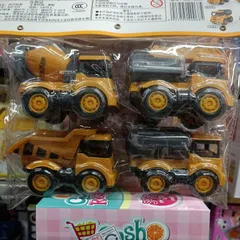 Bộ Đồ Chơi Xe Ô Tô Công Trình Chạy Bánh Đà - Combo 4 Chiếc Ngẫu Nhiên Cho Trẻ Em - Đồ Chơi Điều Khiển Từ Xa Thú Vị