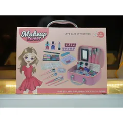 Hộp đồ chơi Trang điểm Makeup Sweet với máy sấy tay phát sáng 768-7 - Đồ chơi trang điểm ngẫu nhiên cho bé gái