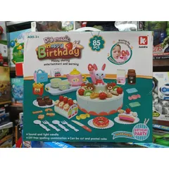 Hộp Đồ Chơi Cắt Bánh Sinh Nhật 85 Chi Tiết - Đồ Chơi Nấu Ăn Có Nhạc và Đèn Phát Sáng G675A - Quà Tặng Sinh Nhật Thú Vị