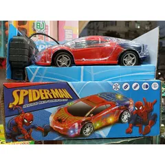 Hộp đồ chơi Điều khiển từ xa ô tô Người Nhện 4 chiều với đèn LED phát sáng - Đồ chơi trẻ em độc đáo tặng kèm pin