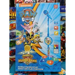 MIC hát MICROPHONE PAW PATROL cao 100cm, có nhạc và đèn phát sáng 5356 (có pin đi kèm)