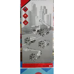Mô hình 4 chiếc xe ô tô cứu hỏa 828 - Mô hình xe đồ chơi chạy bánh đà cho người sưu tầm và yêu thích ô tô cứu hỏa