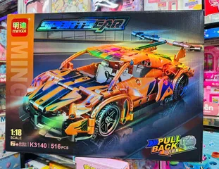 MINGDI Đồ chơi lắp ráp xe ô tô thể thao Sport Car chạy bằng đà pull back K3140 tỷ lệ 1/18 gồm 516 mảnh ghép