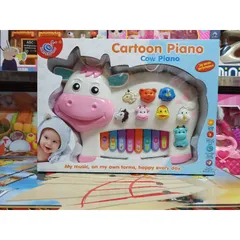 Hộp Đàn Piano Hình Con Bò Sữa Đáng Yêu COW PIANO - Đồ Chơi Giáo Dục Có Nhạc và Đèn LED, Tặng Kèm Pin, Màu Sắc Ngẫu Nhiên