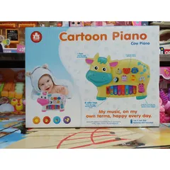 Hộp Đàn Piano Hình Con Bò Sữa Đáng Yêu COW PIANO - Đồ Chơi Giáo Dục Có Nhạc và Đèn LED, Tặng Kèm Pin, Màu Sắc Ngẫu Nhiên