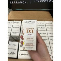 Vitamin D3 Tinh Khiết Thuần Chay Livewise Naturals Mỹ 24ml - Hỗ Trợ Phát Triển Xương và Miễn Dịch Cho Bé Từ 0-3 Tuổi