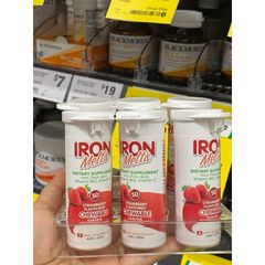 Viên sắt ngậm Iron Melts vị dâu 50 viên của Úc