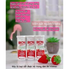 Viên sắt ngậm Iron Melts vị dâu 50 viên của Úc