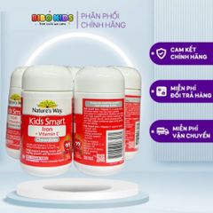 Viên Nhai Vitamin C Và Sắt Nature's Way Kids Smart 50 Viên - Tăng Cường Miễn Dịch, Phát Triển Toàn Diện Cho Trẻ Em