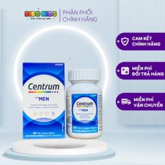 Vitamin Tổng Hợp Centrum For Men Dưới 50 Tuổi - Hỗ Trợ Sức Khỏe Nam Giới 90 Viên - Tăng Cường Năng Lượng, Hệ Miễn Dịch Khỏe Mạnh