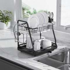Giá úp bát 2 tầng thông minh Kaiyo KDR-6100 - Kệ rửa chén inox chịu lực, khay thoát nước tiện lợi cho bếp gọn gàng