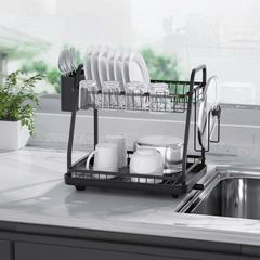 Giá úp bát 2 tầng thông minh Kaiyo KDR-6100 - Kệ rửa chén inox chịu lực, khay thoát nước tiện lợi cho bếp gọn gàng