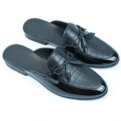 Giày Sục Nam Công Sở Cao Cấp - Đế Cao Su Mềm, Họa Tiết Cá Sấu Kết Hợp Nơ Chuông - Phong Cách Thời Trang Hiện Đại