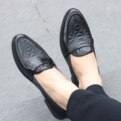Giầy Tây Lười Nam Da Mềm Cao Cấp - Đế Cao Su Dập Vân Họa Tiết 3D, Giày Thời Trang Đẹp Cho Nam Giới