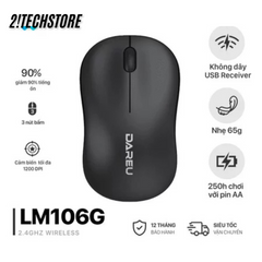 Chuột Không Dây DareU LM106G Gaming + Lót Razer - 1200 DPI, Thiết Kế Ergonomic, Đèn LED RGB Tùy Chỉnh, BH 12 Tháng