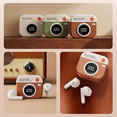 Tai Nghe Bluetooth Không Dây Hình Camera Cổ Điển TWS True In-Ear ENC - Giảm Tiếng Ồn, Màn Hình LED Cảm Ứng, Âm Thanh Sống Động