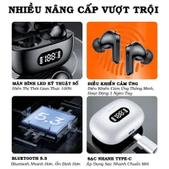 Tai Nghe Bluetooth F05 TWS Không Dây - Âm Thanh Hi-Fi, LED Hiển Thị, Chống Nước, Điều Khiển Cảm Ứng, Pin 300mAh