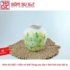 Lọ Hoa Trang Trí Vò Vẽ Cúc Họa Mi Gốm Sứ G&T - Tinh Tế, Nghệ Thuật, Đẹp Mắt Cho Không Gian Sống