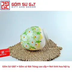 Lọ Hoa Trang Trí Vò Vẽ Cúc Họa Mi Gốm Sứ G&T - Tinh Tế, Nghệ Thuật, Đẹp Mắt Cho Không Gian Sống