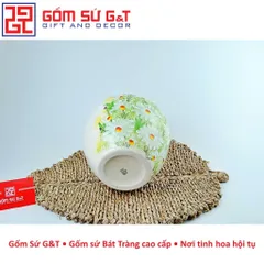 Lọ Hoa Trang Trí Vò Vẽ Cúc Họa Mi Gốm Sứ G&T - Tinh Tế, Nghệ Thuật, Đẹp Mắt Cho Không Gian Sống