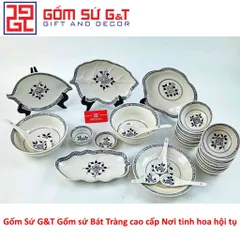 Bộ Đồ Ăn 10 Người Vẽ Hoa Móc Gốm Sứ G&T - Set Bát Đĩa Sang Trọng Cho Tiệc Cưới và Sự Kiện